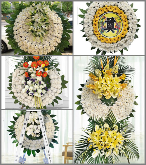 山东济宁邹城市石墙镇东坡村花圈速递